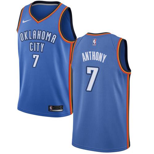 Nike Thunder #7 Carmelo Anthony Blue NBA Swingman Jersey