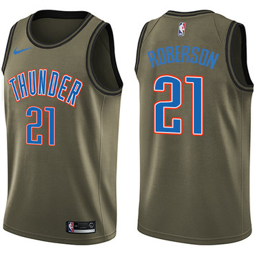 Nike Thunder #21 Andre Roberson Green Salute to Service NBA Swingman Jersey