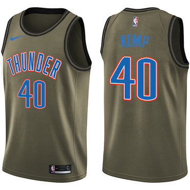 Nike Thunder #40 Shawn Kemp Green Salute to Service NBA Swingman Jersey