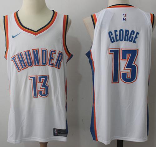 Thunder #13 Paul George White NBA Swingman Nike Jersey