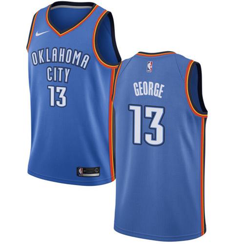 Nike Thunder #13 Paul George Blue Stitched NBA Swingman Jersey