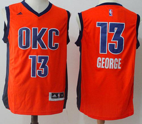 Thunder #13 Paul George Orange Alternate Stitched NBA Jersey