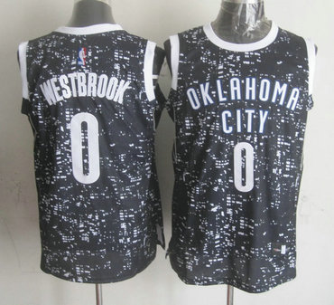 Thunder 0 Russell Westbrook Black City Luminous Jersey