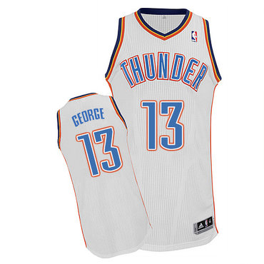 Thunder #13 Paul George White Home Stitched NBA Jersey