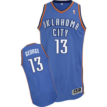 Thunder #13 Paul George Blue Road Stitched NBA Jersey