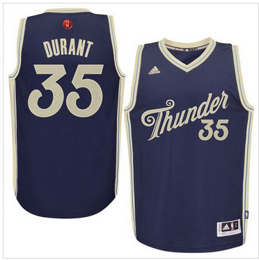 Oklahoma City Thunder #35 Kevin Durant Navy Blue 2015-2016 Christmas Day Stitched NBA Jersey