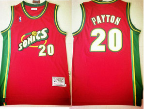 Oklahoma City Thunder #20 Gary Payton Red SuperSonics Throwback Stitched NBA Jersey