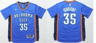 Oklahoma City Thunder #35 Kevin Durant Blue Short Sleeve Stitched NBA Jersey