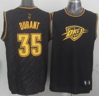 Oklahoma City Thunder #35 Kevin Durant Black Precious Metals Fashion Stitched NBA Jersey