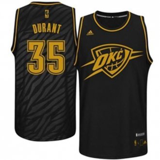 Oklahoma City Thunder #35 Kevin Durant Black Precious Metals Fashion NBA Jersey