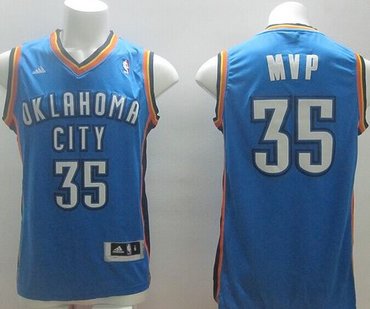 Oklahoma City Thunder #35 Kevin Durant Blue MVP Stitched NBA Jersey