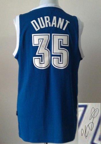 Oklahoma City Thunder Revolution 30 Autographed #35 Kevin Durant Blue Alternate Stitched NBA Jersey