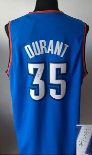 Oklahoma City Thunder Revolution 30 Autographed #35 Kevin Durant Blue Stitched NBA Jersey