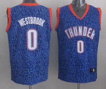 Oklahoma City Thunder #0 Russell Westbrook Blue Crazy Light NBA Jersey