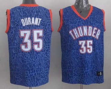 Oklahoma City Thunder #35 Kevin Durant Blue Crazy Light NBA Jersey