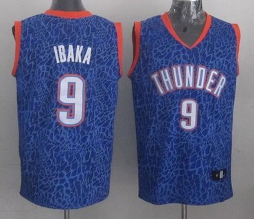 Oklahoma City Thunder #9 Serge Ibaka Blue Crazy Light NBA Jersey