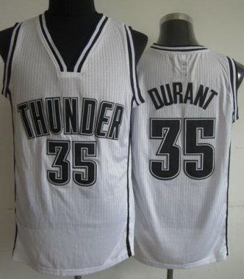 Oklahoma City Thunder 35 Kevin Durant White Revolution 30 NBA Jerseys Black Number