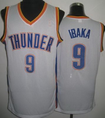 Oklahoma City Thunder #9 Serge Ibaka White Revolution 30 NBA Jerseys