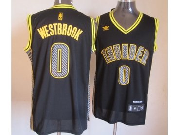 nba oklahoma city thunder #0 westbrook black(2013 new number lightning)