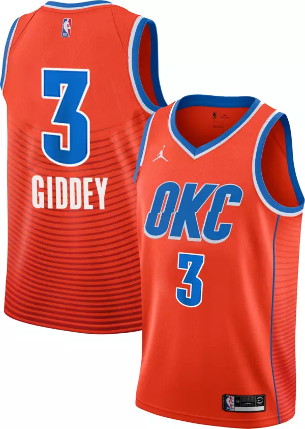 Oklahoma City Thunder #3 Josh Giddey Orange NBA Swingman Statement Edition 2019 2020 Jersey