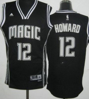 Orlando Magic 12 Dwight Howard Black Revolution 30 NBA Jerseys