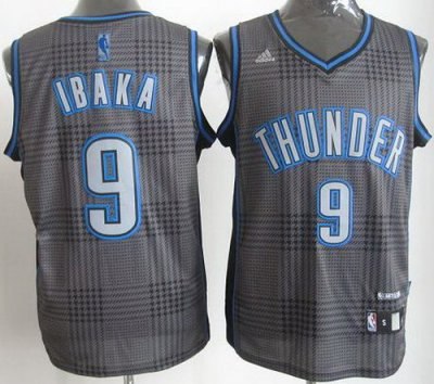 Oklahoma City Thunder #9 Serge Ibaka Black Rhythm Fashion Jersey