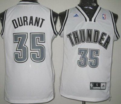 oklahoma city thunder #35 kevin durant white revolution 30 swingman jersey silver number