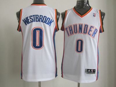 nba oklahoma city thunder #0 westbrook white(revolution 30)