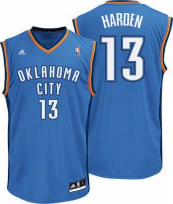 Oklahoma City Thunder #13 James Harden Revolution 30 Swingman Road Jersey