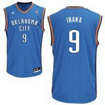 Oklahoma City Thunder 9# Serge Ibaka Blue Swingman NBA Jerseys