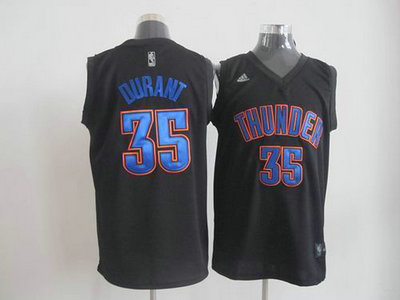 Oklahoma City Thunder 35 Kevin Durant Black Performance Jersey