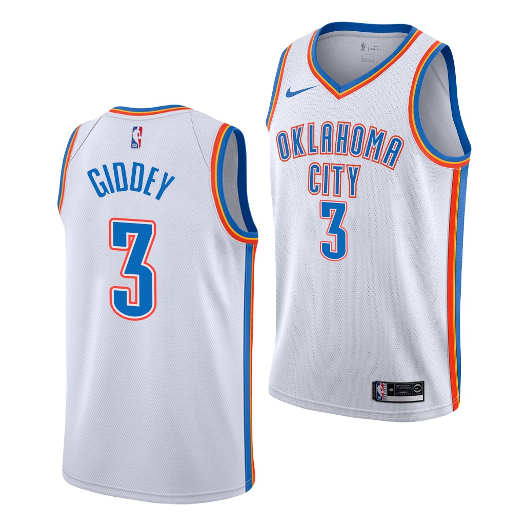 Oklahoma City Thunder #3 Josh Giddey White Jersey