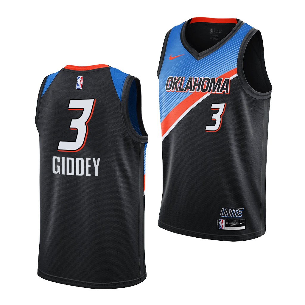 Oklahoma City Thunder #3 Josh Giddey Black Jersey