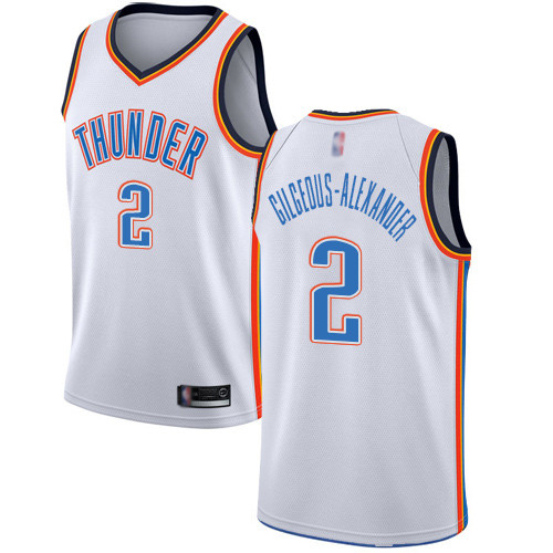 Thunder #2 Shai Gilgeous-Alexander White Basketball Swingman Association Edition Jersey