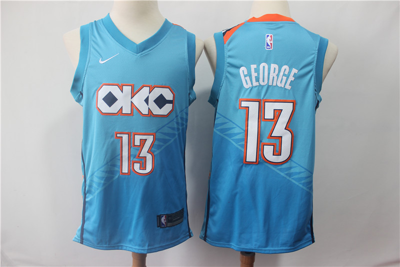 Thunder 13 Paul George Turquoise 2018-19 City Edition Nike Swingman Jersey