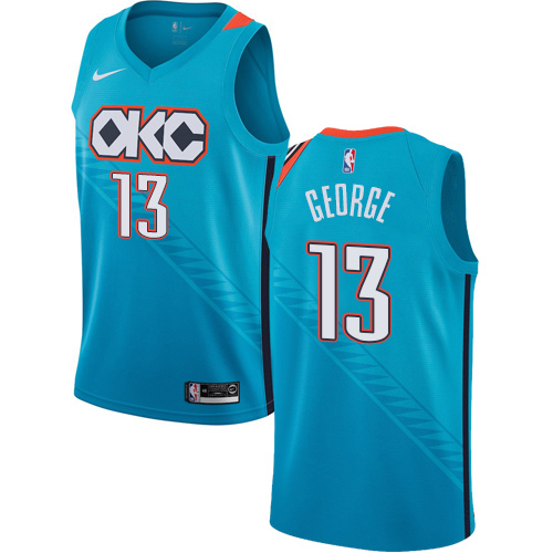 Nike Thunder #13 Paul George Turquoise NBA Swingman City Edition 2018 19 Jersey