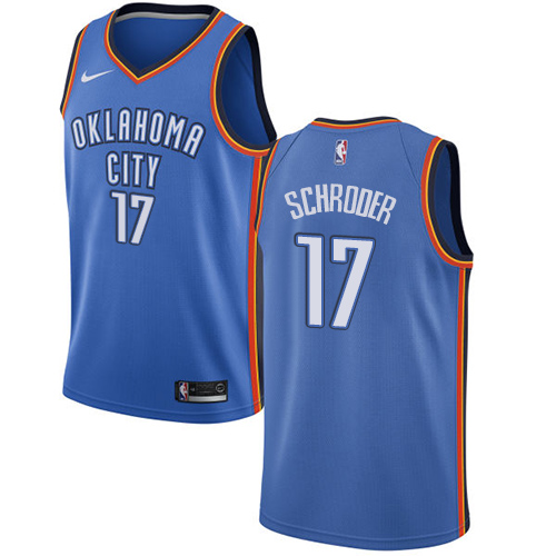 Nike Thunder #17 Dennis Schroder Blue NBA Swingman Icon Edition Jersey