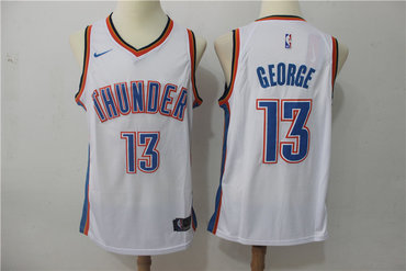 Thunder 13 Paul George White Nike Swingman Jersey