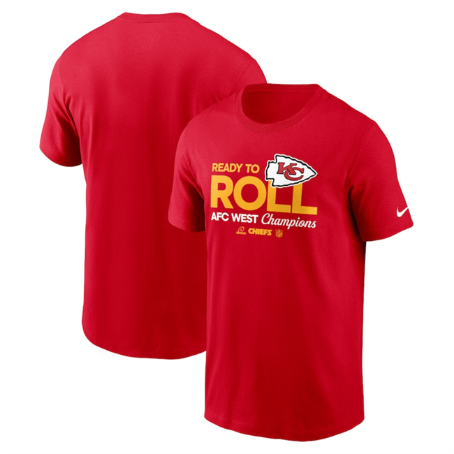 Men's Kansas City Chiefs Red 2024 AFC West Champions Locker Room Trophy Collection T-Shirt