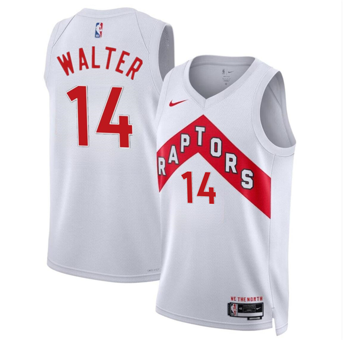 Men's Toronto Raptors #14 Ja’Kobe Walter White 2024 Draft Association Edition Stitched Basketball Jersey