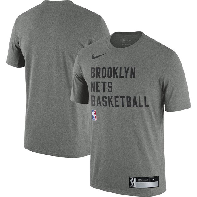 Men's Brooklyn Nets Heather Gray 2023 24 Sideline Legend Performance Practice T-Shirt