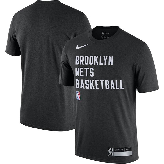 Men's Brooklyn Nets Black 2023 24 Sideline Legend Performance Practice T-Shirt