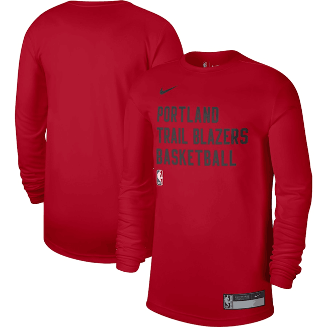 Men's Portland Trail Blazers Red 2023 24 Legend On-Court Practice Long Sleeve T-Shirt