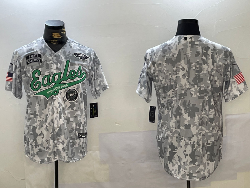 Men's Philadelphia Eagles big logo 2024 F.U.S.E Arctic Camo Salute To Service Limited Stitched Jersey 12