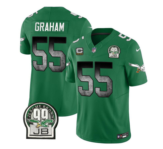 Men's Philadelphia Eagles #55 Brandon Graham Green 2023 F.U.S.E. With 4-Star C Patch Throwback Vapor Untouchable Limited Stitched Football Jersey