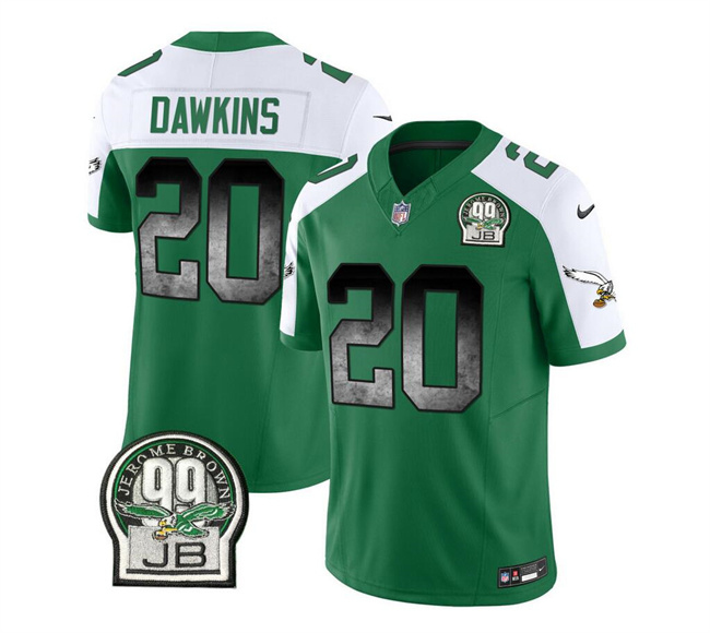 Men's Philadelphia Eagles #20 Brian Dawkins Green White 2023 F.U.S.E. Throwback Vapor Untouchable Limited Stitched Football Jersey Men's Philadelphia Eagles #20 Brian Dawkins Green White 2023 F.U.S.E. Throwback Vapor Untouchable Limited Stitched Football Jersey