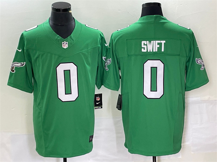 Men's Philadelphia Eagles #0 D’andre Swift Green 2023 F.U.S.E. Vapor Untouchable Stitched Football Jersey