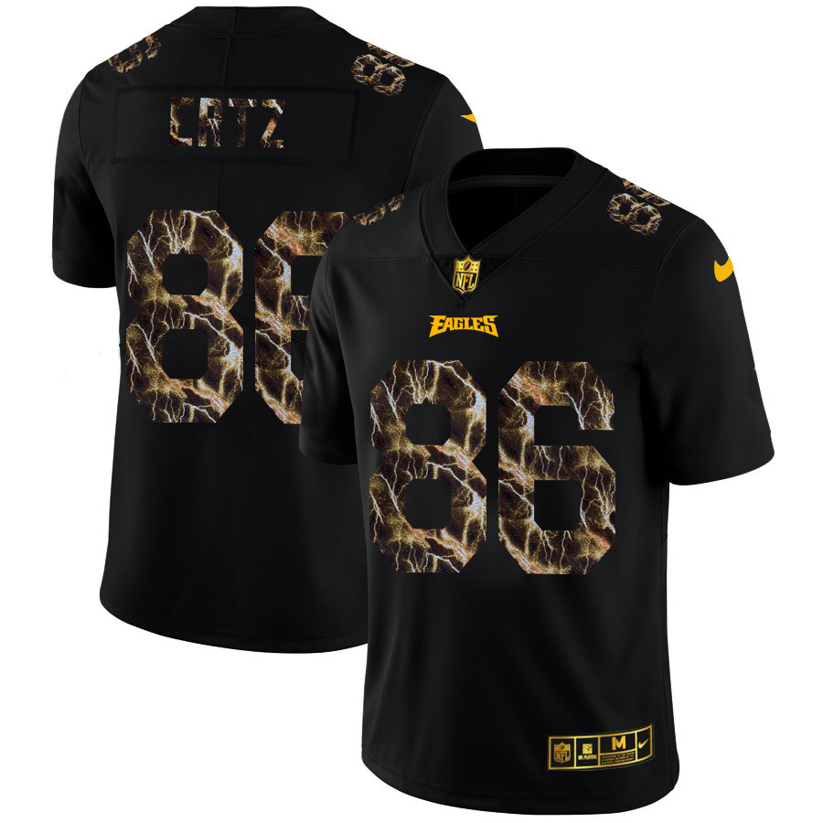 Philadelphia Eagles #86 Zach Ertz Men's Black Nike Flocked Lightning Vapor Limited NFL Jersey Philadelphia Eagles #86 Zach Ertz Men's Black Nike Flocked Lightning Vapor Limited NFL Jersey