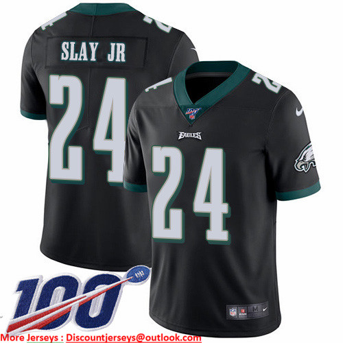 Nike Eagles #24 Darius Slay Jr Black Alternate Men's Stitched NFL 100th Season Vapor Untouchable Limited Jersey
