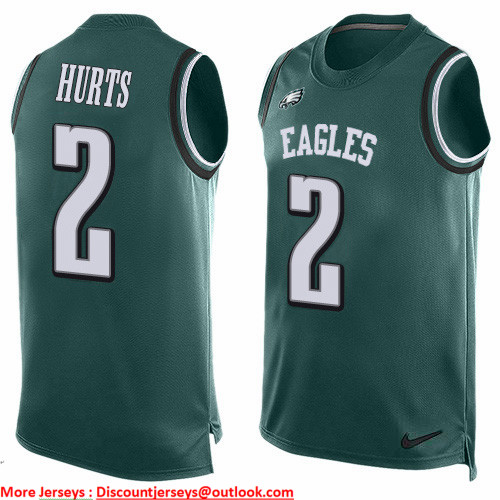 Nike Eagles #2 Jalen Hurts Green Team Color Men's Stitched NFL Limited Tank Top Jersey